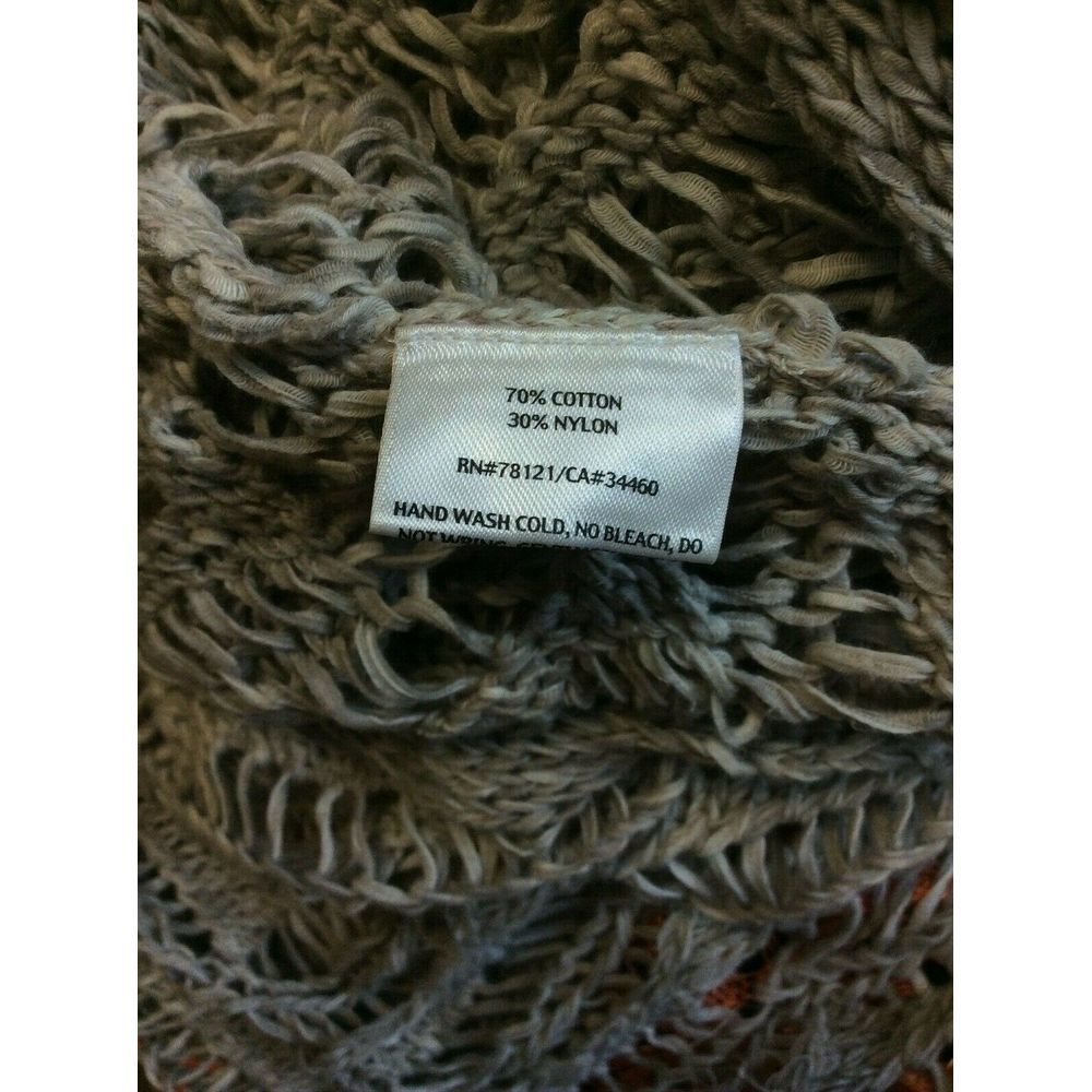 Eileen Fisher Gray Open Knit Cover Up Top Shirt - Picture 6 of 6